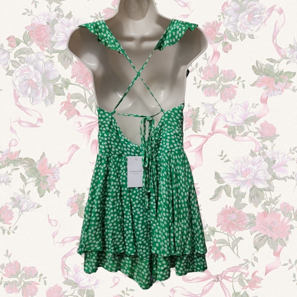 Inmod Green Daisy Ruffle Romper - Picture 5 of 7